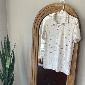 White and Green Boys Youth Golf Polo